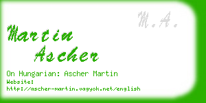 martin ascher business card